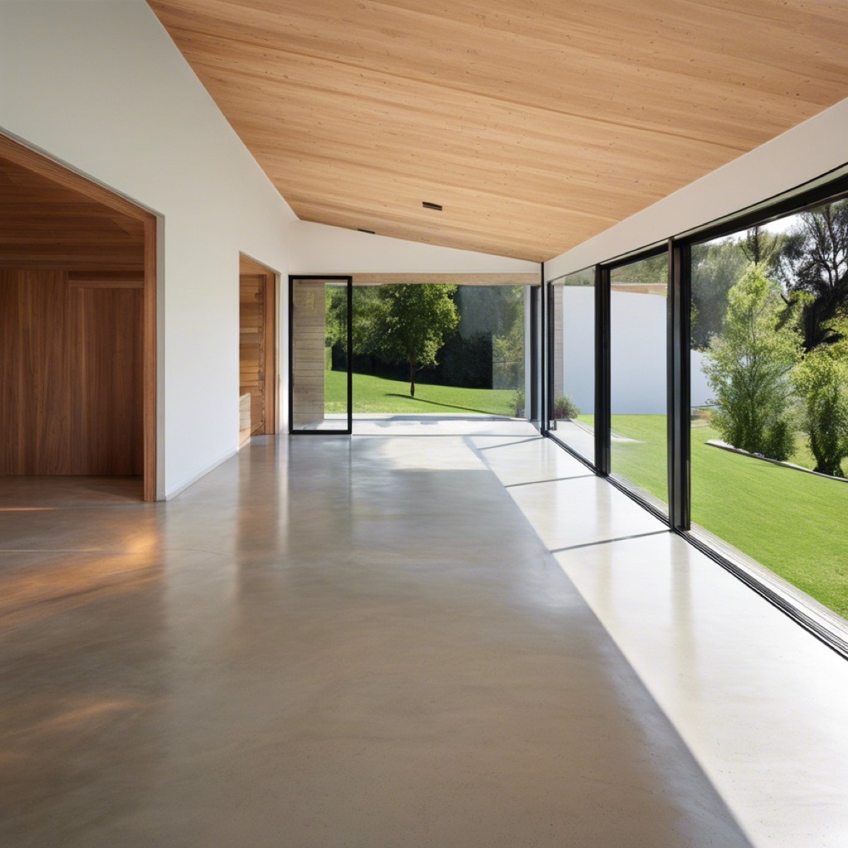 Polished concrete floors in a modern interior