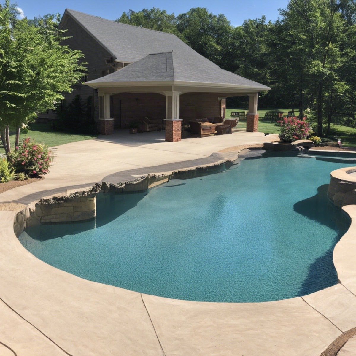 Cement pool deck