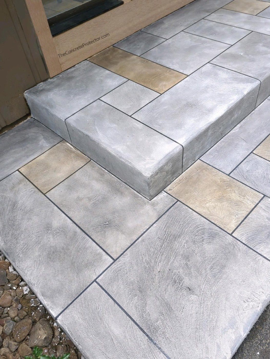 Flagstone look concrete steps